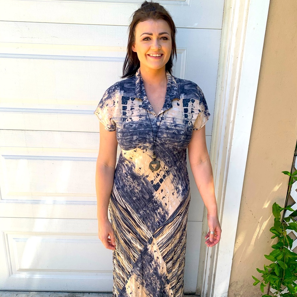 Vintage 90s patterned maxi dress